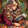 Reading Girl 5D DIY Full Square Drill Diamond Art Kit for Adults Beginners Home Decor Diamonds Paintings Gem Art 17.72x17.72in