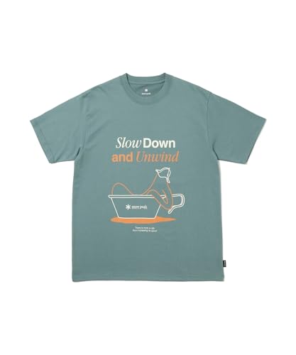 Snow Peak Relaxation T-Shirt TS-25AU005, Short Sleeve, Men's and Women's, Light Green, Size M