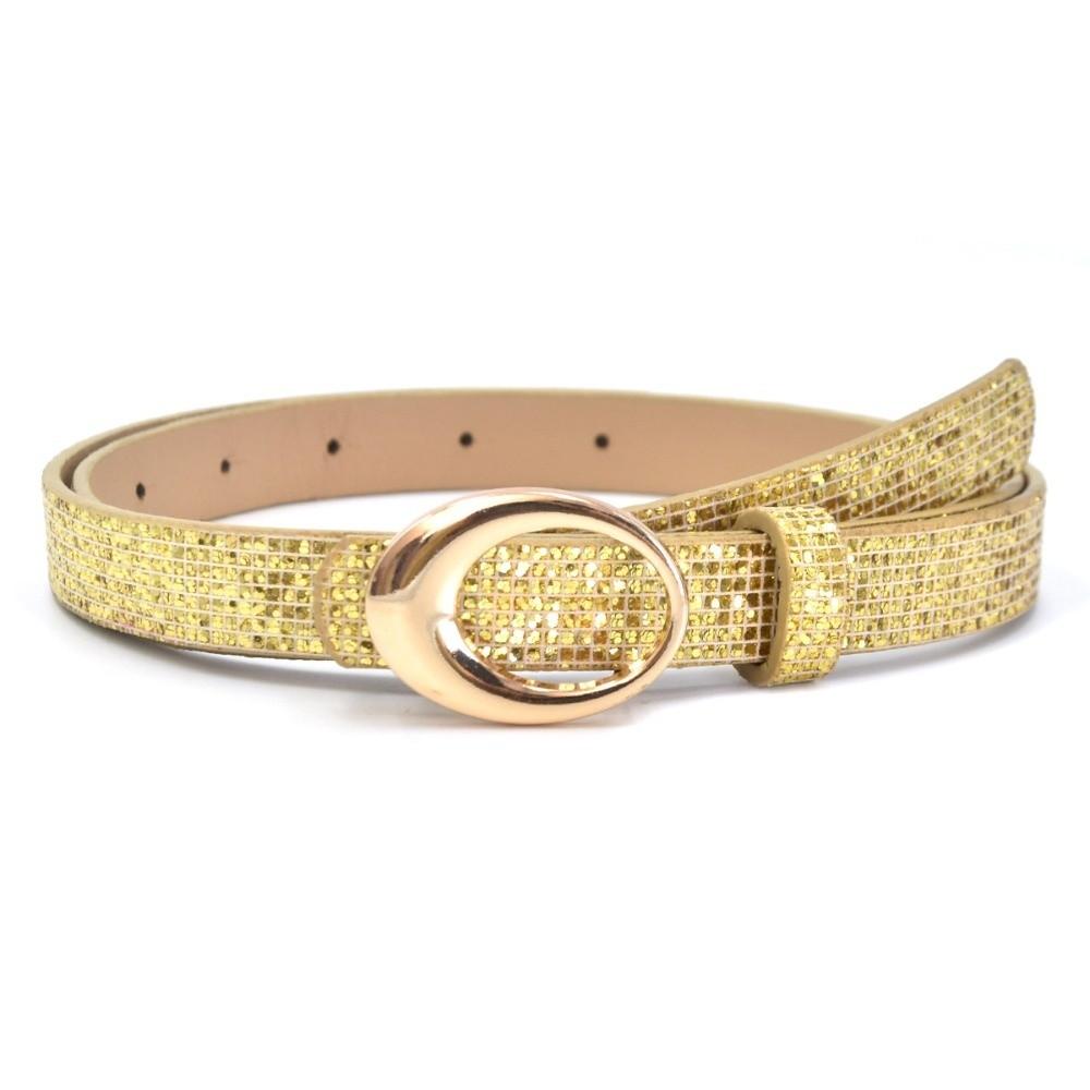 Bling Bling Glitter Rhinestone Belt Sparkling Luxury Brand Design O-shaped Buckle Belt Versatile Vintage Trendy Waistband