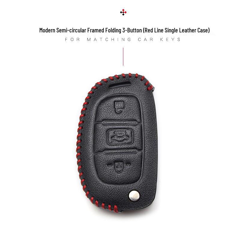 Hyundai Genuine Leather Key Case for Santa Fe, ix35, Mistra, Elantra, Reina, Veloster, Sonata
