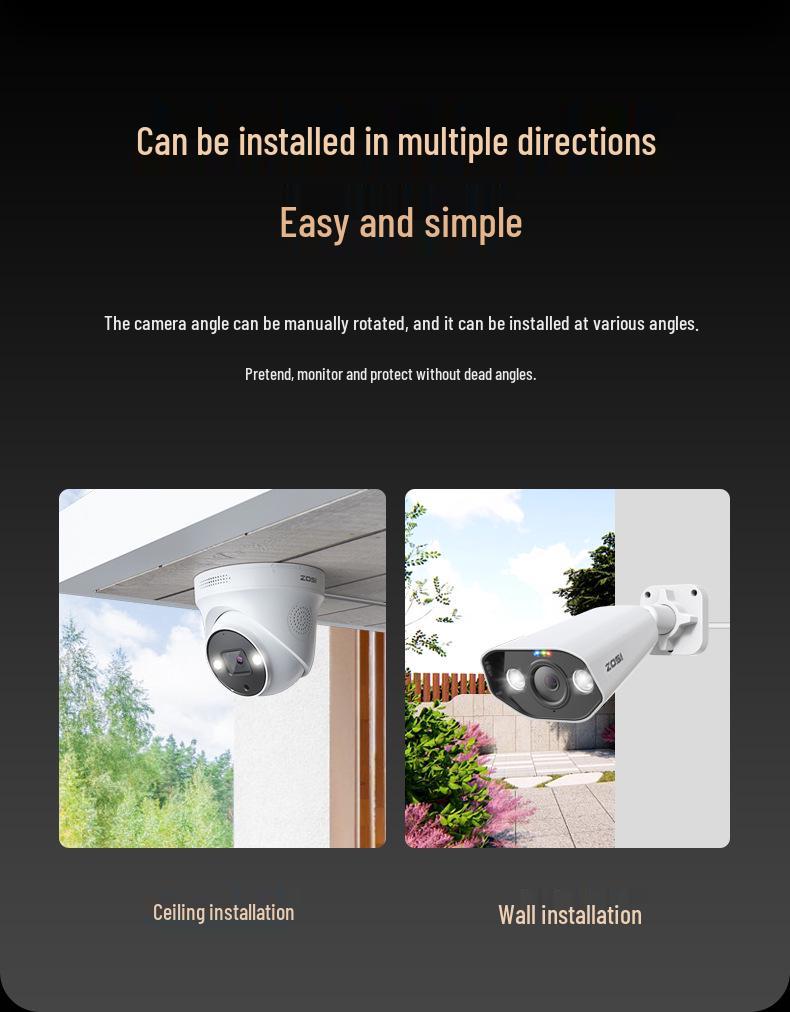 4K HD POE Outdoor Camera with Surround View and Smart Remote Monitoring Kit