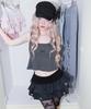 Chelikwili Soft Punk Eyelet Skirt - Black