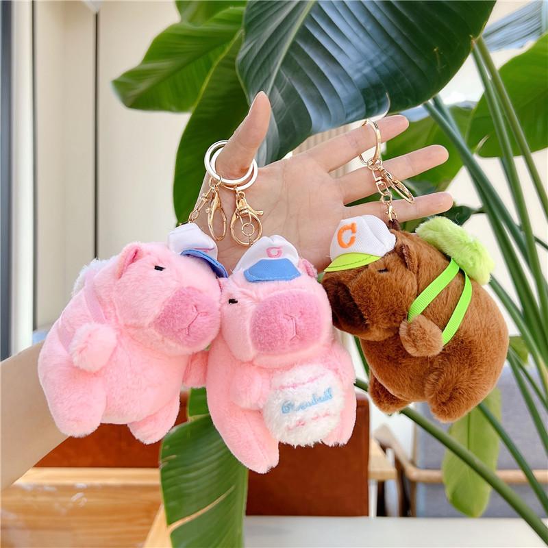 Adorable Capybara Plush Keychain Cartoon Doll For Couples Creative Backpack Charm Gift