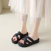 Fashion CRLAYDK Fashion Sandals for Women Cross Straps Slip On PU Leather Slides Ladies Casual Footwear Summer Flat Beach Slippers