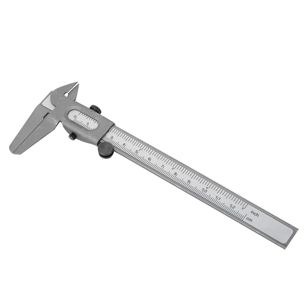 High Precision Metal Vernier Caliper Manual Measuring Caliper Tools Micrometer Ruler (5in)