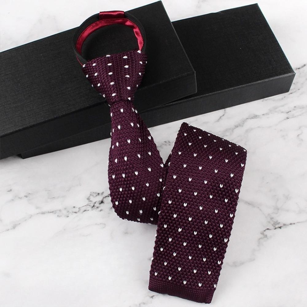 Adjustable Lazy Men Knot-free Tie Flat Head Automatic Zipper Necktie  Suit Accessories