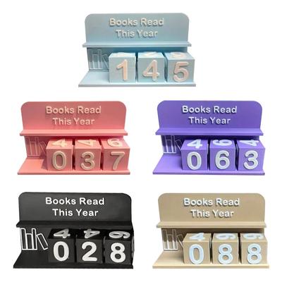 Books Read This Year Small Book Counter 3D Printed Library Decor Ornament Book Counter Sign for Teachers Writers Library Lovers