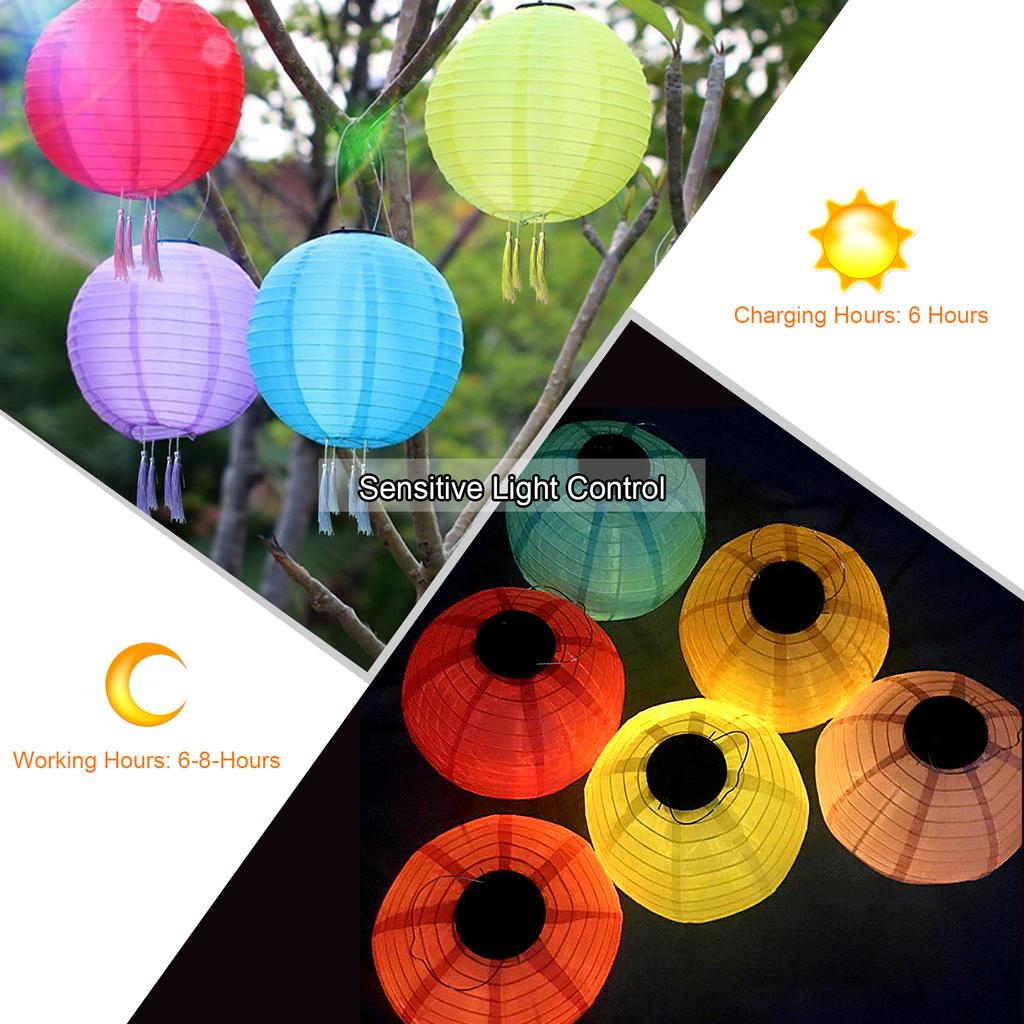 Solar Operated LEDs Outdoor Lantern H anging Light Decorative Lantern 300mm 12inches IP65 Water Resistance Built in