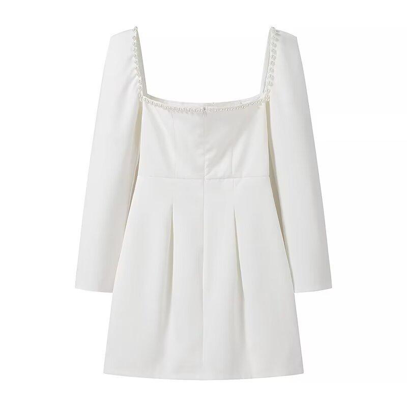 2024 Spring Women's Square Neck A-Line Dress