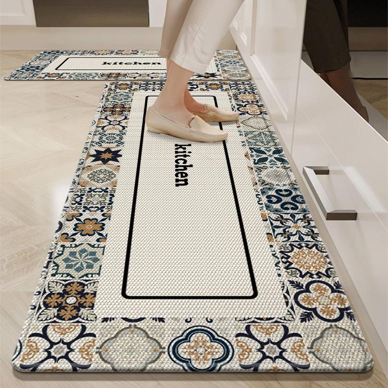 Kitchen floor mat, absorbent, oil-absorbing, non-slip, simple, cuttable, easy-to-clean diatomaceous earth mat.