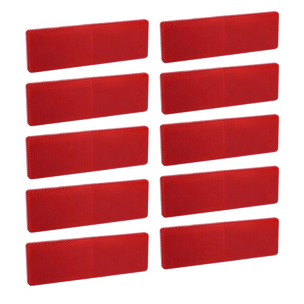 10pcs Rectangular Reflectors 48x148mm High Visibility Self Adhesive Safety Reflector for Trailer Truck Tractor Boat