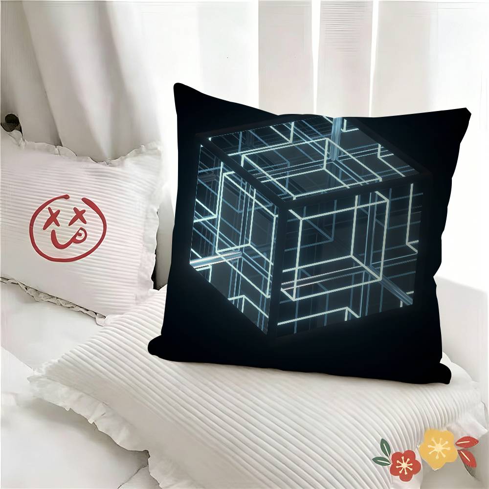 Pc Creative Magic Cube Puzzle Design Pillow Case Fashion Square Pillowcase Bedroom Sofa Room Ins Decoration Leisure