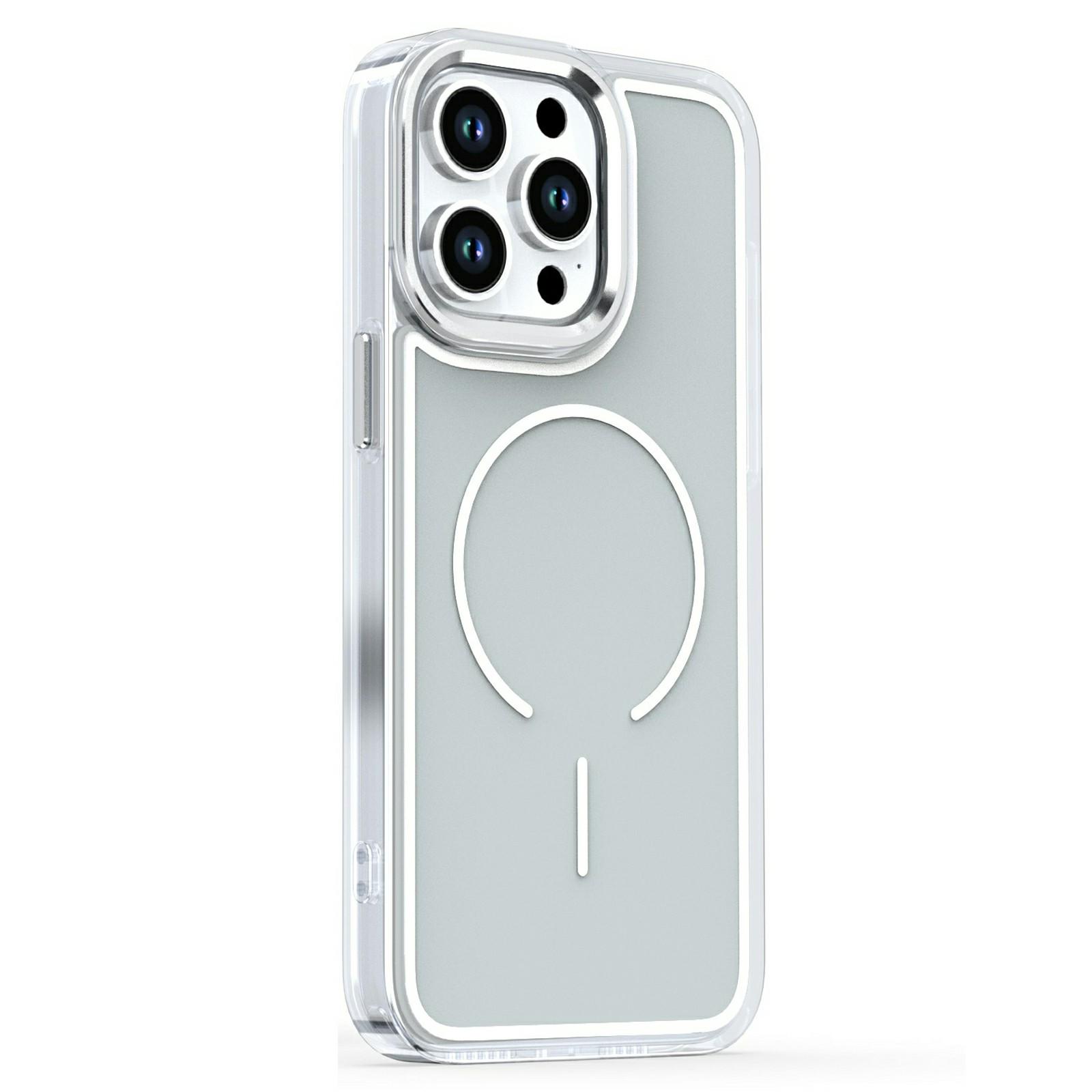 

For iPhone 16 Pro Max Case Compatible with MagSafe Electroplated Acrylic TPU Phone Back Cover