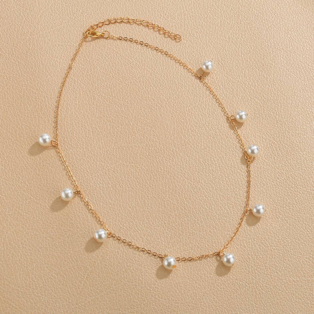 Retro Pearl Necklace Personalized Short Neck Chain Collarbone Chain Accessories
