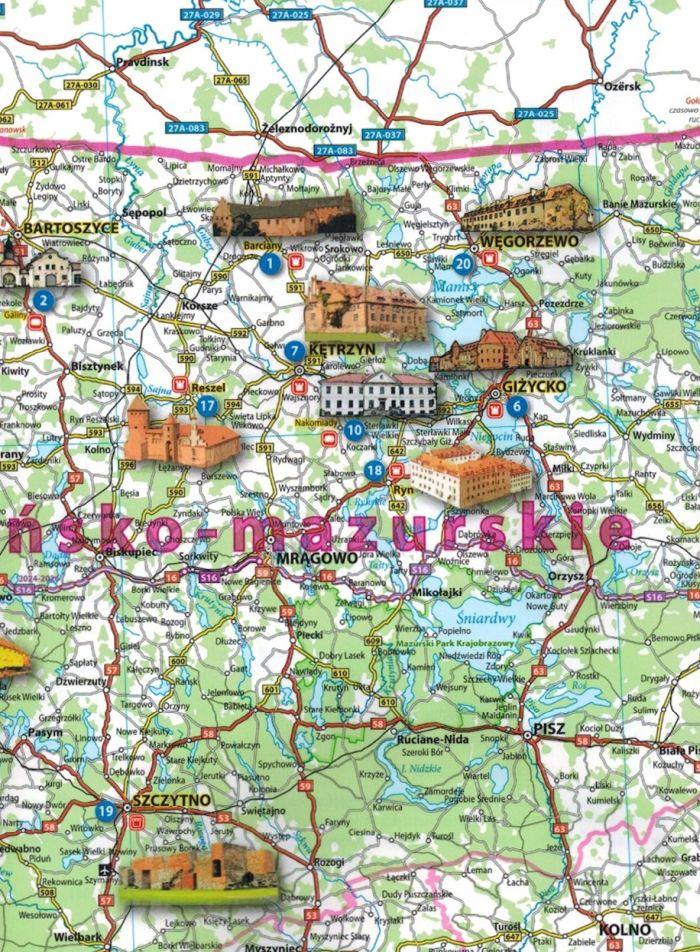 Polska 1:800 000. Mapa Turystyczna Zamków Polski. Wyd. 2025/2026. Neo-Pilot