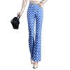 Plus Size Slimming Polka Dot Mid-Waist Flare Pants - Versatile Summer Casuals