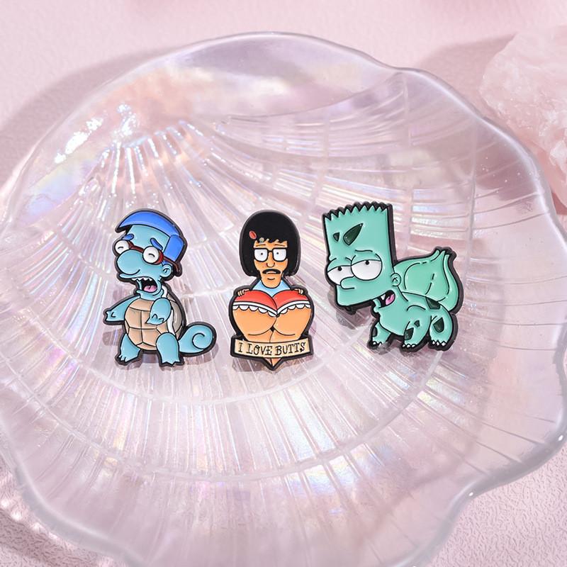 Unique Cartoon Style Anime Pet Series Badge Brooch Featuring Whimsical Turtle Design