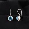 Swiss Blue Topaz Gemstone 925 Sterling Silver Jewelry Handmade Earrings 0.93" EE-177-4