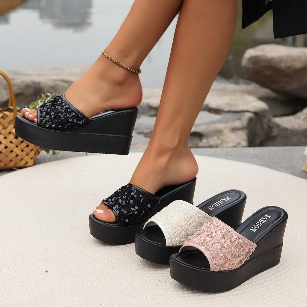 Velké velikosti, Sandály, Vysoké podpatky, Klínové podpatky, Silná podrážka, Boty s houbičkou