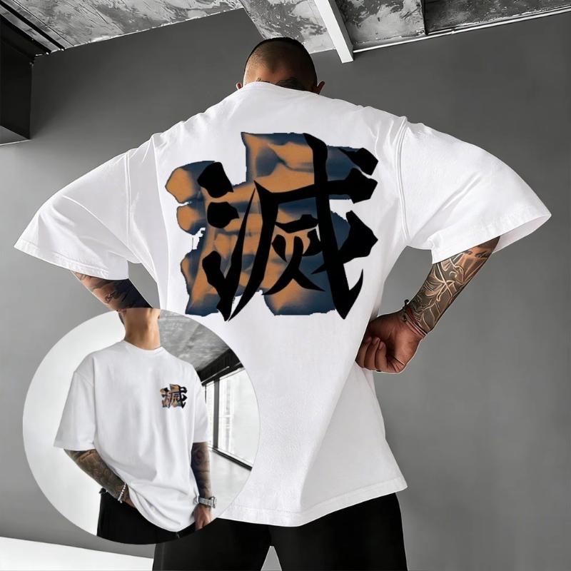 Demon Slayer Streetwear T Shirt Men Women 2026 Summer Oversized Cotton Tee Gradient Graphic Short Sleeve Top Fashion Y2k Clothes