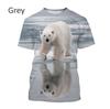 Full Print Animal Polar Bear Graphic T-Shirt For Men Summer Short Sleeve Oversized T Shirt Kids Tees Tops Clothes