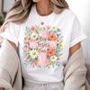 Big Jesus Fan Floral Cross T Shirt, Christian Womens Tee