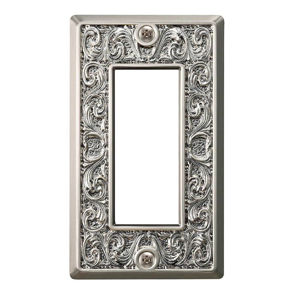 Sugatsune Industrial Switch & Outlet Plate, Lilting Classico Series, Satin Nickel, PXP-LC01-SN