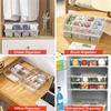 ABWR-2 Pack Divided Vegetable Trays With Lids, Compartment Refrigerator Snack Boxes, Transparent Refrigerator Storage Boxes