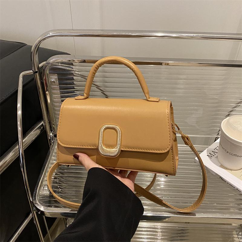 Stylish and Simple, Foreign Style, Tide, Solid Color, Casual Spring Commuting, Shoulder Crossbody, Portable Small Square Bag, Woman