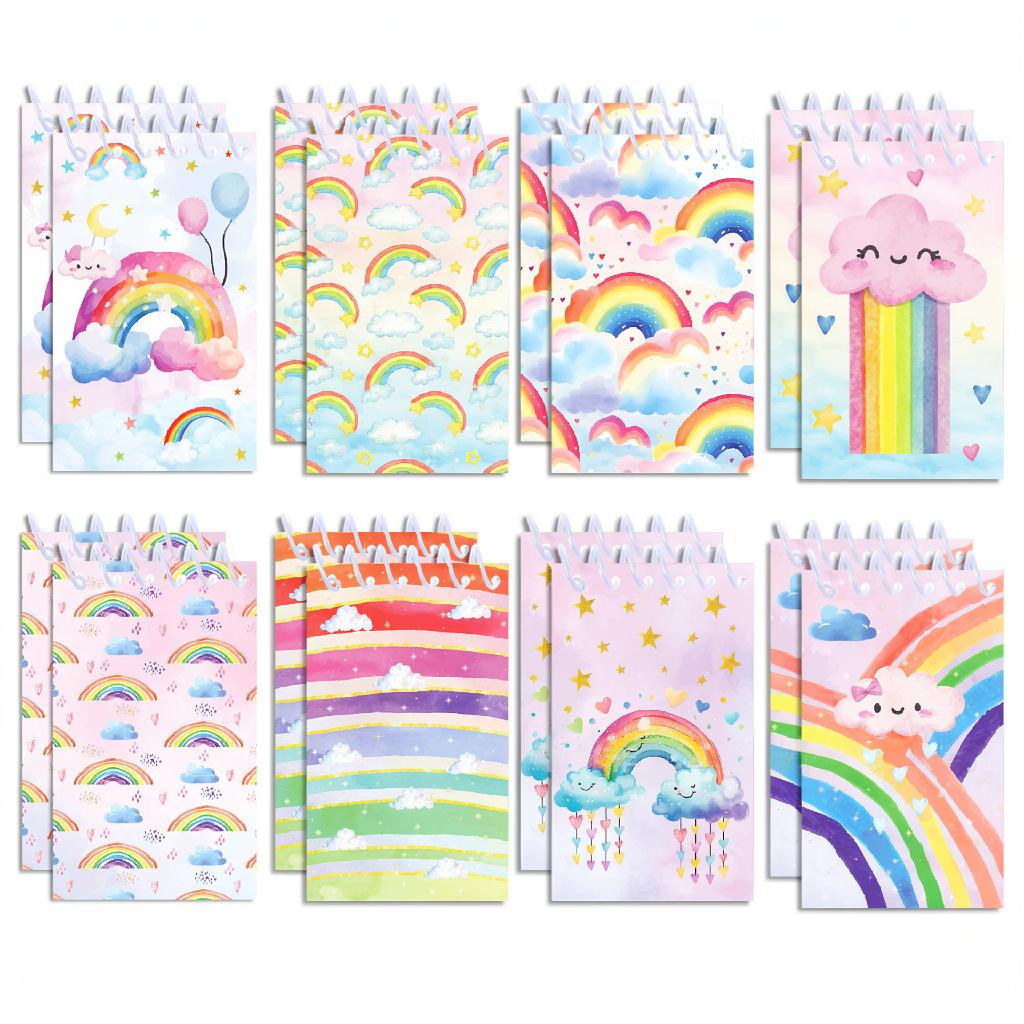 8pcs Ocean Theme Spiral Notebook Marine Life Pocket Memo Pad Portable Tear-Off Notepad Student School Office Supplies Stationery