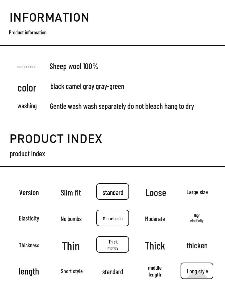 Shanshan Men's 100% Wool Mid-length Double-sided Overcoat