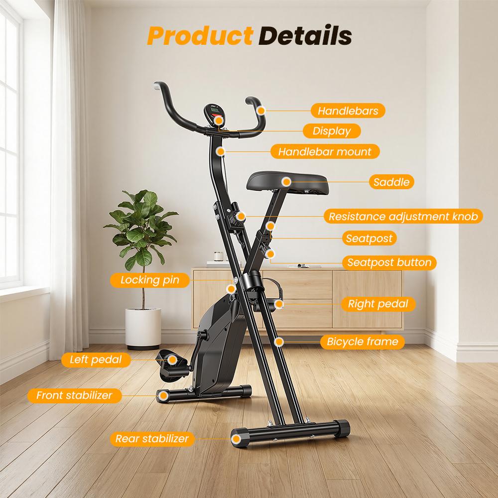 Indoor Exercise Bike YZJ-508 5 Levels Seat Adjustment 100 kg Maximum User Weight with Smart LCD Display
