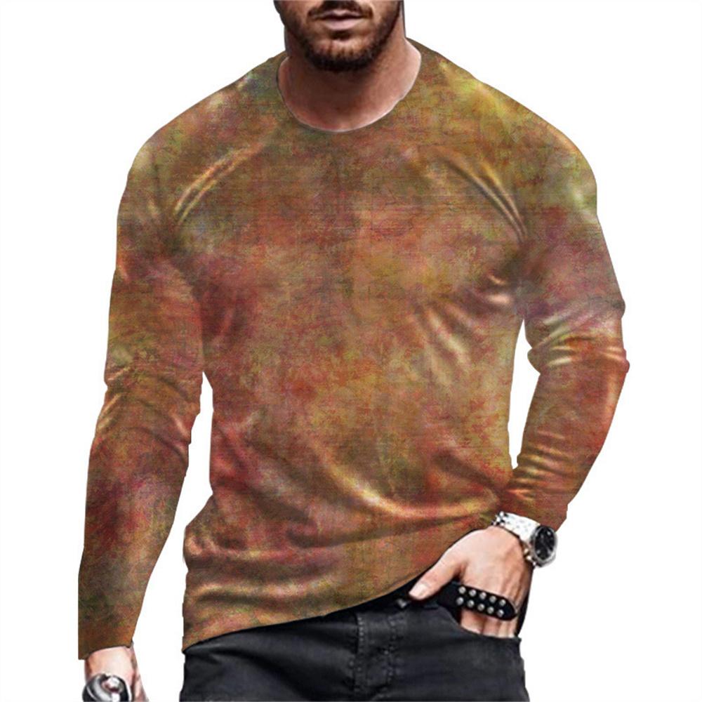 

Повседневная уличная футболка, большая свободная футболка, мужская одежда, мужская футболка в полоску, модный топ с длинными рукавами в стиле ретро с 3D принтом Asian size6XL