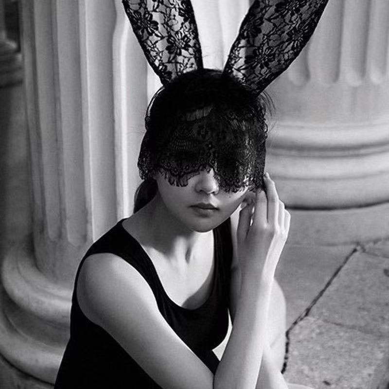 Sexy Lingerie Sexy Uniform Seduction Lace Veil Eye Mask Rabbit Ears Headband Versatile Accessories
