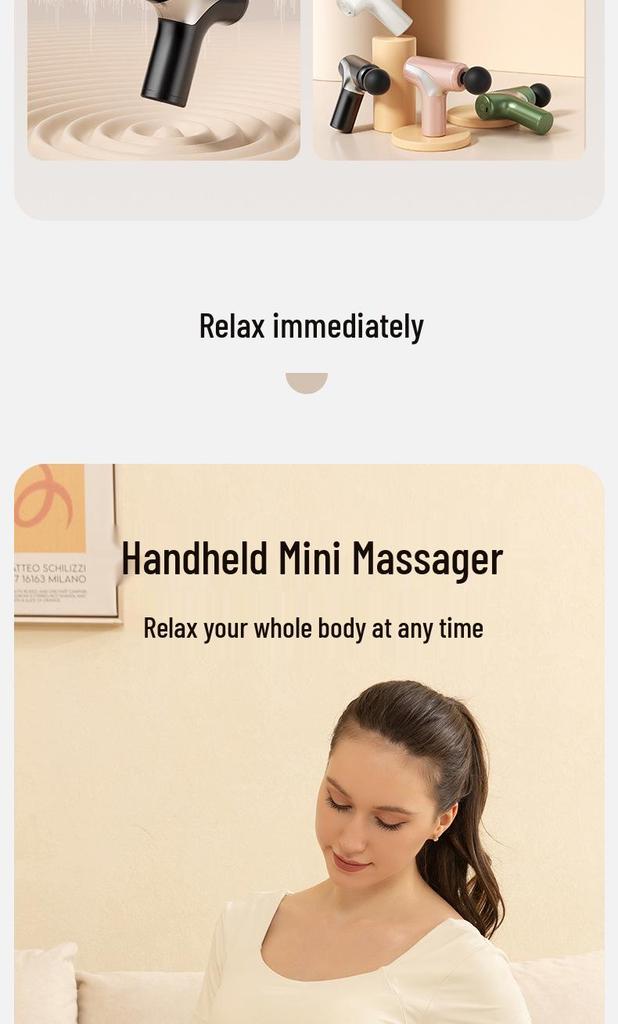 Compact Rechargeable Fascia Gun: Portable Muscle Relaxer and Massager for Home Fitness