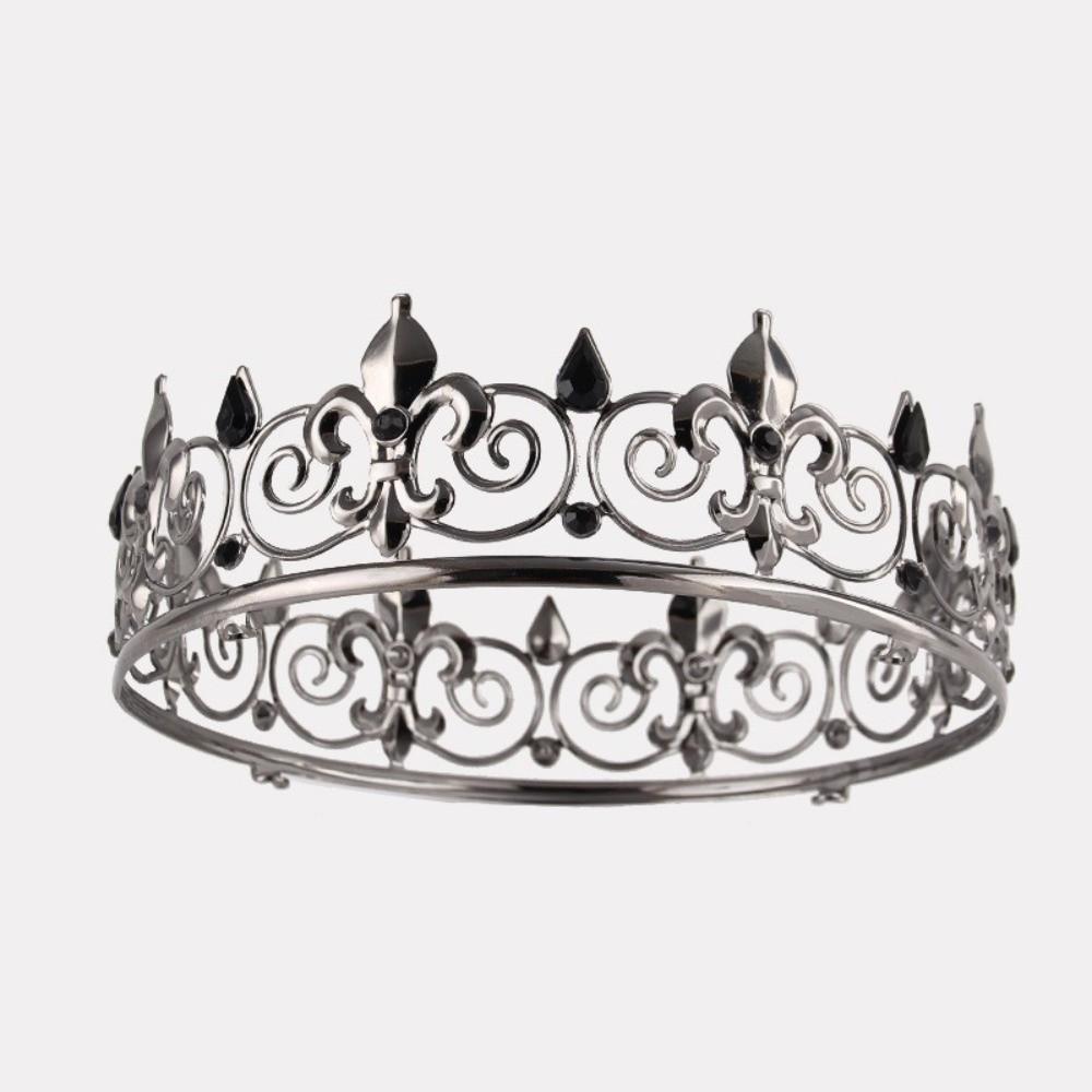 Bar Mitzvah Crown King Crown Korean Style Round Tiaras Retro Metal Prince Crowns Girls Gift