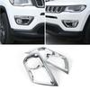 Car Front Head Fog Light Lamp Cover Trim Frame Decor For Jeep Compass 17+ Chrome
