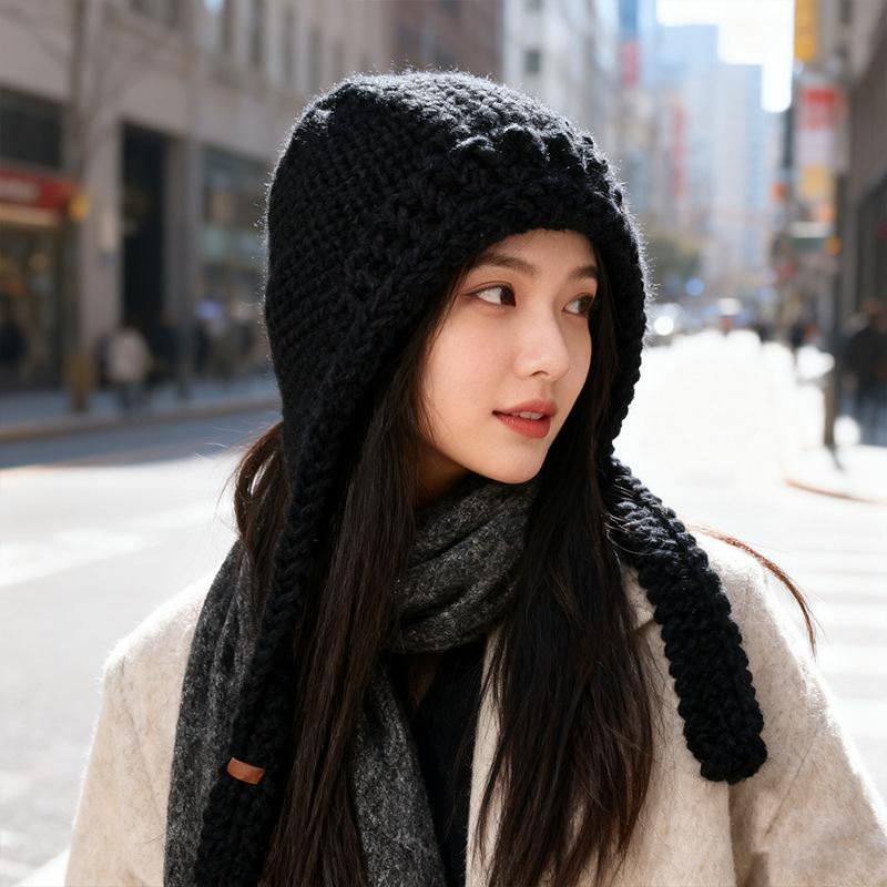 

Autumn and Winter New Blue Balaclava Women s Warm Knitted Pullover Outdoor Windproof and Cold Proof Lei Feng Hat for Men M（56-58cm）