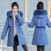 Women's Mid-Length Velvet-Enhanced Parka, Plus-Size Winter Cotton Coat, Trendy Padded Jacket.