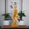 Wooden Black Myth Monkey King  statue Solid wood carving  Cute Home Room Office Decorative Statue with Chinese Characteristics