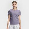 Fila Fitness Classic Minimalist Basic Solid Color Sports Training Versatile Breathable Short Sleeve T-Shirt Women Tops Clematis-Purple A51W621104FPU