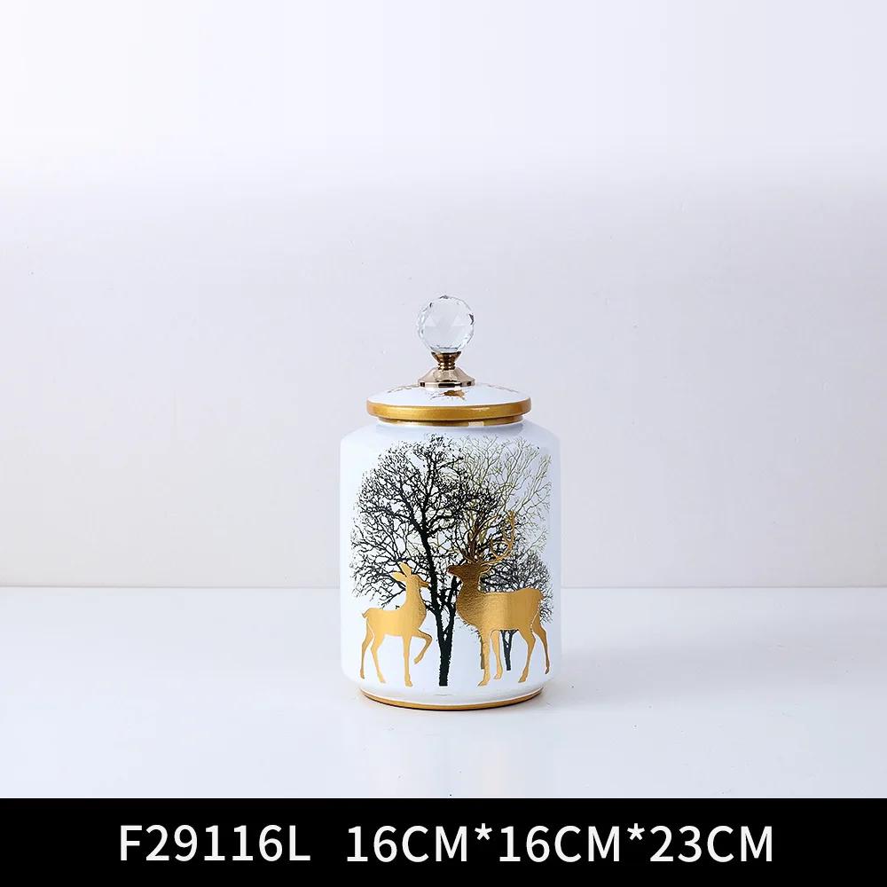 Nordic Light Luxury Ceramic Storage Jar Decoration Living Room Dried Flower Flower Arrangement Accessories Home Decoration Vase