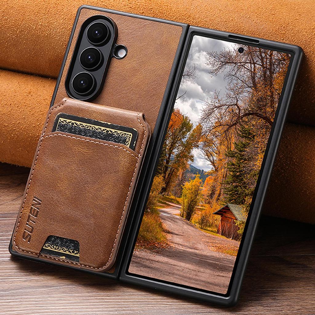SUTENI Leather Stand Case with Card Slot for Samsung Z Fold 7/6/5