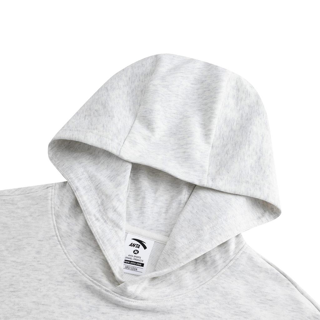 Anta Hooded Campus Casual Loose Sports Fashion Versatile City Commuting Knitted Couple Sweatshirt Unisex Sweatshirt Floral-Gray 972618705-10