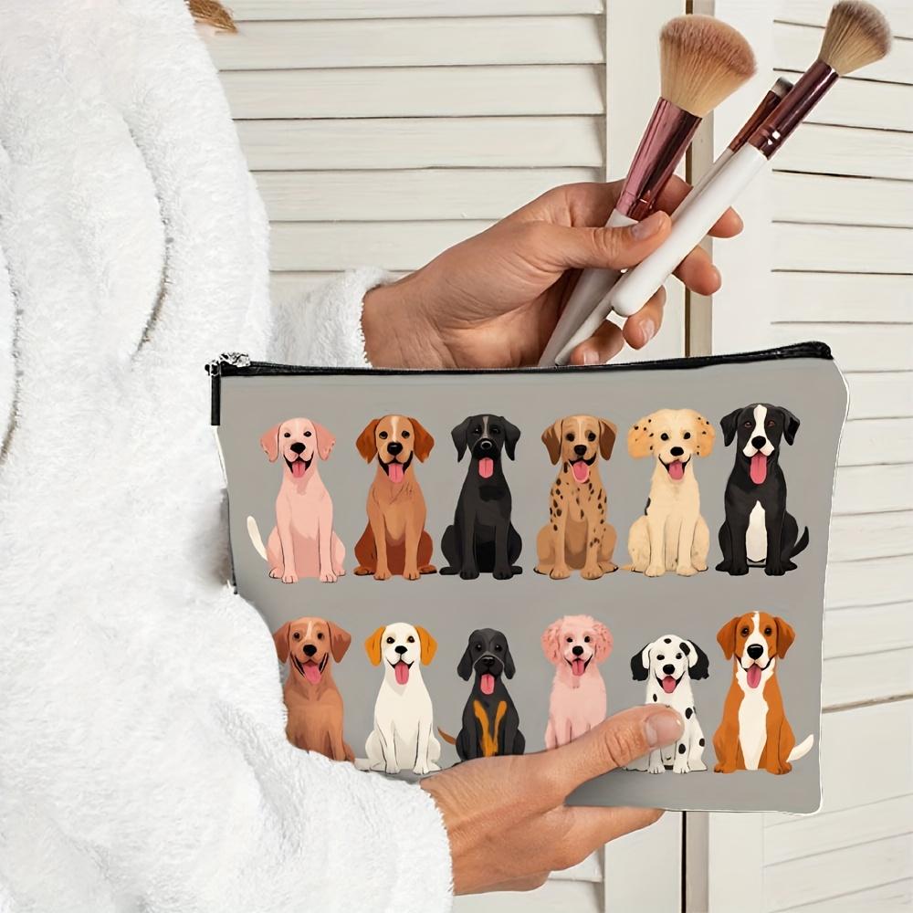 A Cute Dog Print Makeup Bag- Multifunctional Zipper Pouch, Jewelry Storage Bag, Perfect Travel Zipper Small Storage Bag.