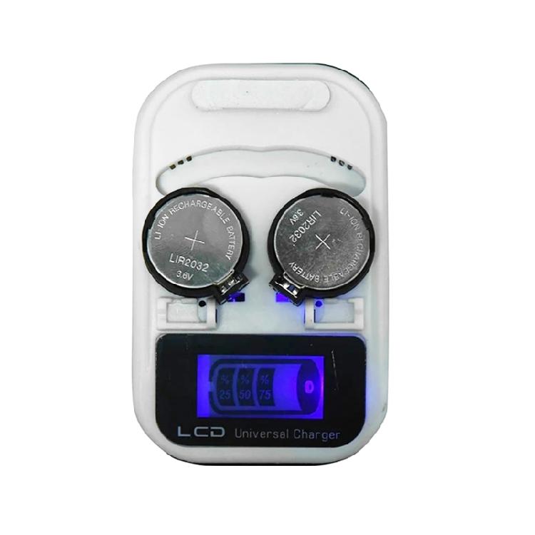 LCD- Knopfzellen-Ladegerät Netzteil für LIR2016 2025 2032 ML2016 2025 2032