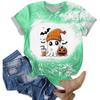 Halloween Shirts for Women Cute Shirt Fall Tshirt Gradient Graphic Tees Casual Short Sleeve Tops