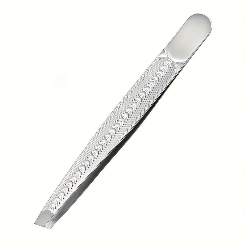 Professional Slanted Precision Tweezers - Heavy-Duty Stainless Steel Non-Slip Grip for Eyebrows Beard False Eyelashes