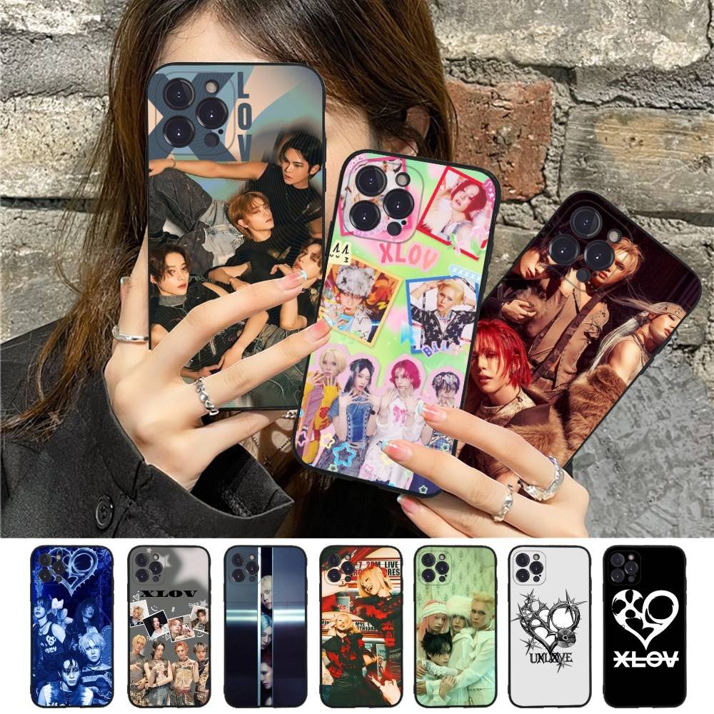 Kpop Group XLov Phone Case For IPhone 16 Pro Max 15 17 Plus 14 13 12 Mini 11 Black Cover
