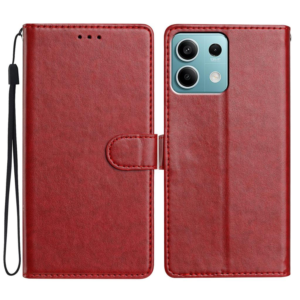 For Xiaomi Redmi Note 13 4G Leather Phone Case Wallet Stand Cover with Handy Strap